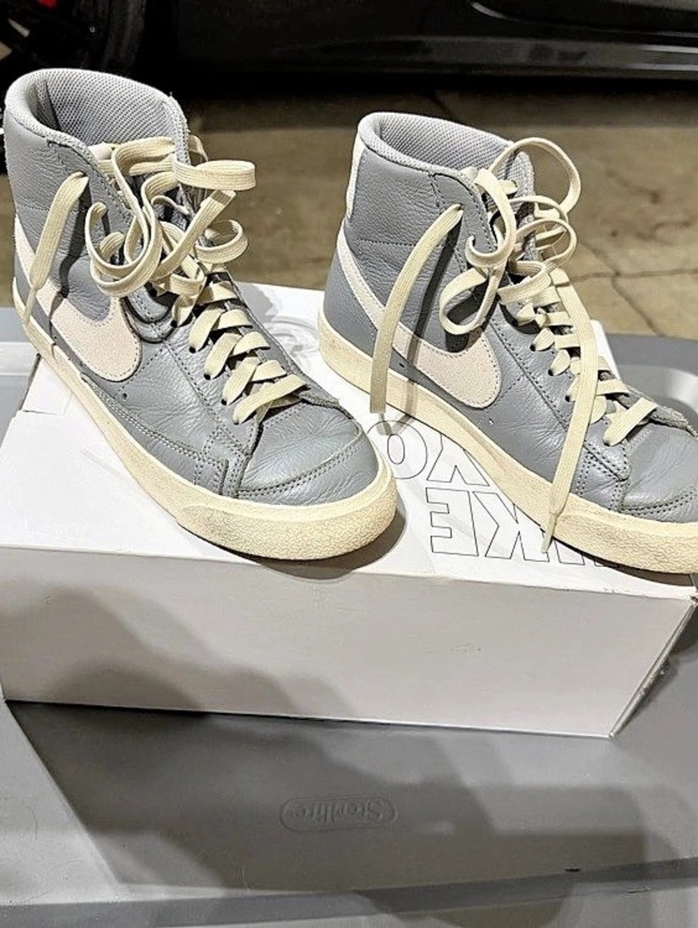 Nike Blazer Mid '77 By You High Top Sneakers Gray & White US 6